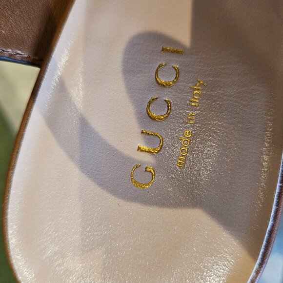 Gucci Interlocking G Cut Out Sandal 730022 US000 - 2535 Cuir Leather Size 39+ - Picture 11 of 14